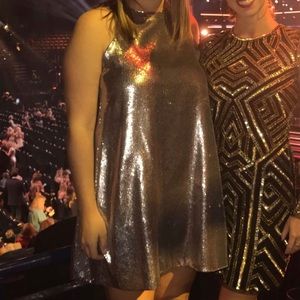 Silver Sequin Shift Dress